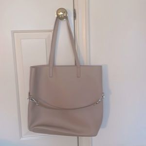 NWOT, Away blush leather Latitude tote travel bag with strap